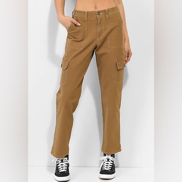 Empyre Marlo Bronze Brown Canvas Cargo Pants - Picture 2 of 11